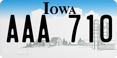 IA license plate AAA710