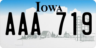 IA license plate AAA719