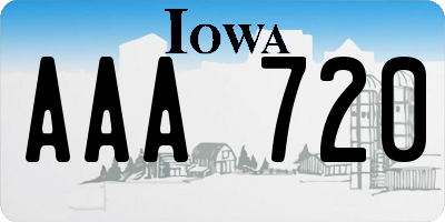 IA license plate AAA720