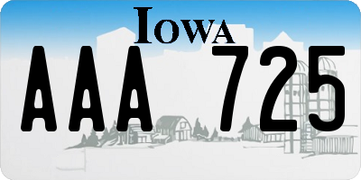 IA license plate AAA725