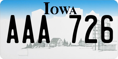 IA license plate AAA726