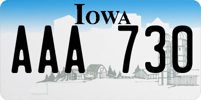IA license plate AAA730