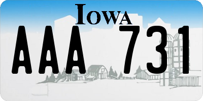 IA license plate AAA731