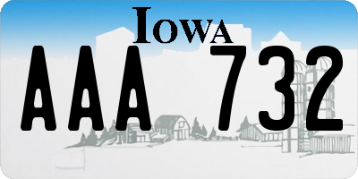 IA license plate AAA732