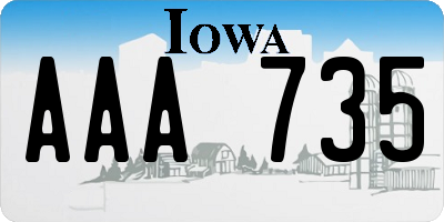 IA license plate AAA735