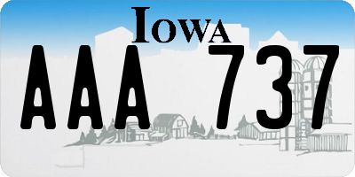 IA license plate AAA737