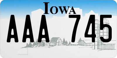 IA license plate AAA745