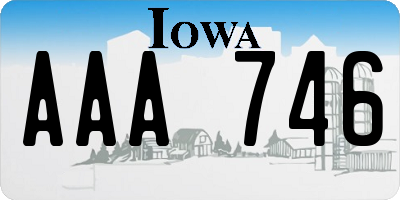 IA license plate AAA746