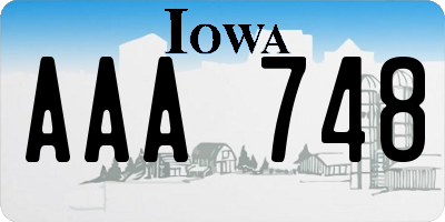 IA license plate AAA748