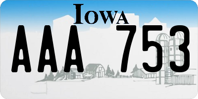 IA license plate AAA753