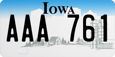 IA license plate AAA761