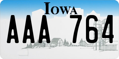 IA license plate AAA764