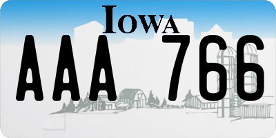 IA license plate AAA766
