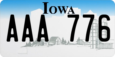 IA license plate AAA776