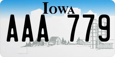 IA license plate AAA779