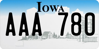 IA license plate AAA780