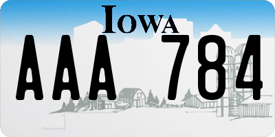 IA license plate AAA784