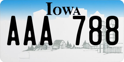 IA license plate AAA788