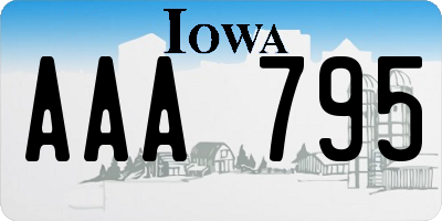 IA license plate AAA795