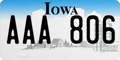 IA license plate AAA806