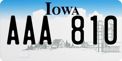 IA license plate AAA810