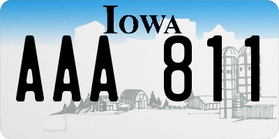 IA license plate AAA811