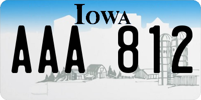 IA license plate AAA812