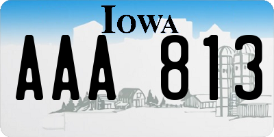IA license plate AAA813