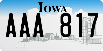 IA license plate AAA817