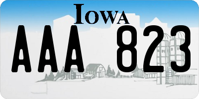 IA license plate AAA823