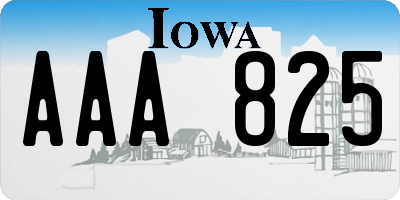 IA license plate AAA825