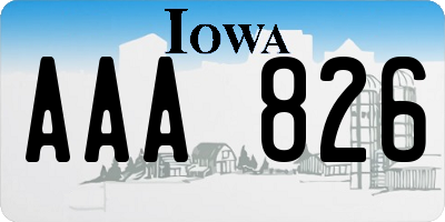IA license plate AAA826