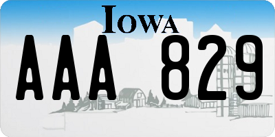 IA license plate AAA829