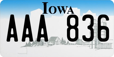 IA license plate AAA836