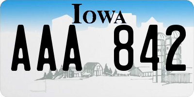 IA license plate AAA842