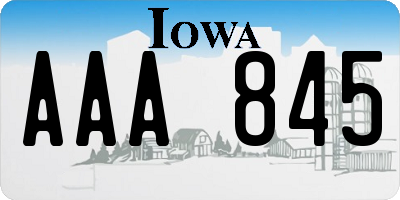 IA license plate AAA845