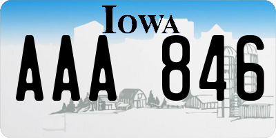 IA license plate AAA846