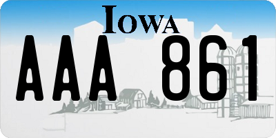 IA license plate AAA861