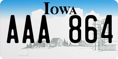 IA license plate AAA864