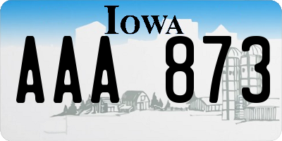 IA license plate AAA873