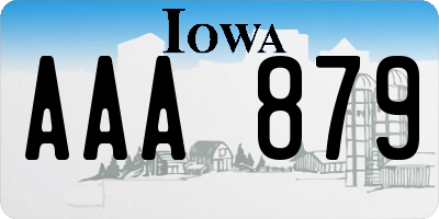 IA license plate AAA879