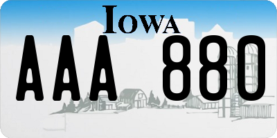 IA license plate AAA880