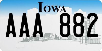 IA license plate AAA882