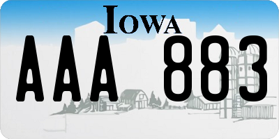 IA license plate AAA883