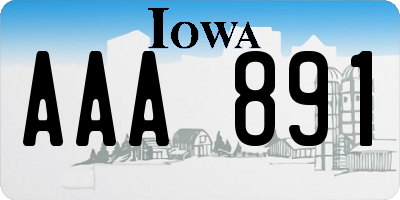 IA license plate AAA891