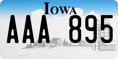 IA license plate AAA895