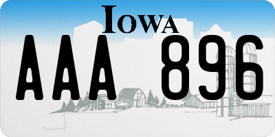 IA license plate AAA896