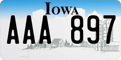 IA license plate AAA897