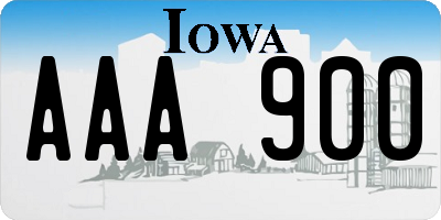 IA license plate AAA900