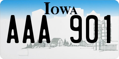 IA license plate AAA901